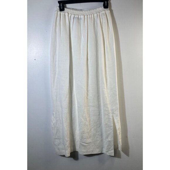 Womens Eskandar Bergdorf Goodman Asymmetrical Wrap Linen Maxi Skirt White 6/8 NW - Picture 2 of 15